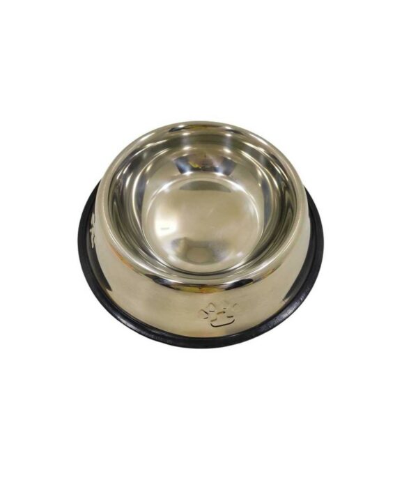 PLATO P/ MASCOTAS METAL 22,5X17,5X7 CM HUELLITA EC40220